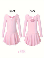 Girls Long Sleeve Ballet Leotard for Spring Fall