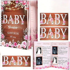 Floral Shower Guest Book Memory Book for Girls & Boys