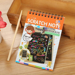 Scratch Art Book 10 Sheets Paper & Pen Craft 14x14 for Drawing Painting Gift