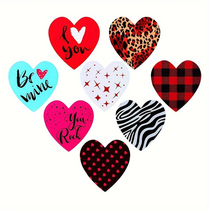 500pcs Love Stickers Roll - 8 Patterns Sealing Sticker Self-adhesive Label