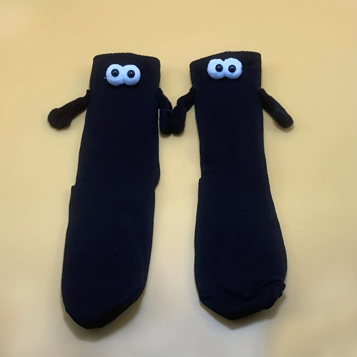 4 Pairs Hand In Hand Socks, Cartoon Eyes Decor Women's Stockings