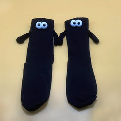 4 Pairs Hand In Hand Socks, Cartoon Eyes Decor Women's Stockings