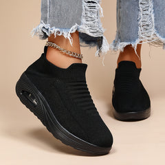 Women's Breathable Knit Sneakers Low Top Slip On Shoes