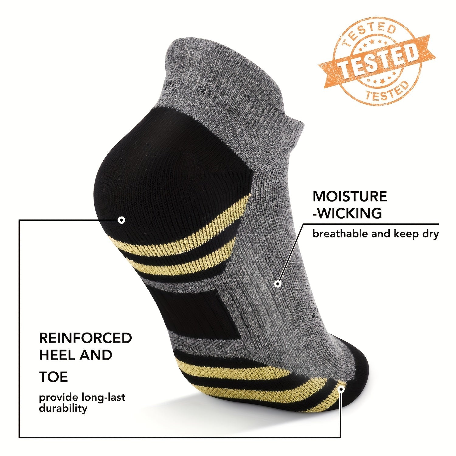 Copper Compression Ankle Socks 3 Pairs for Circulation and Arch Support