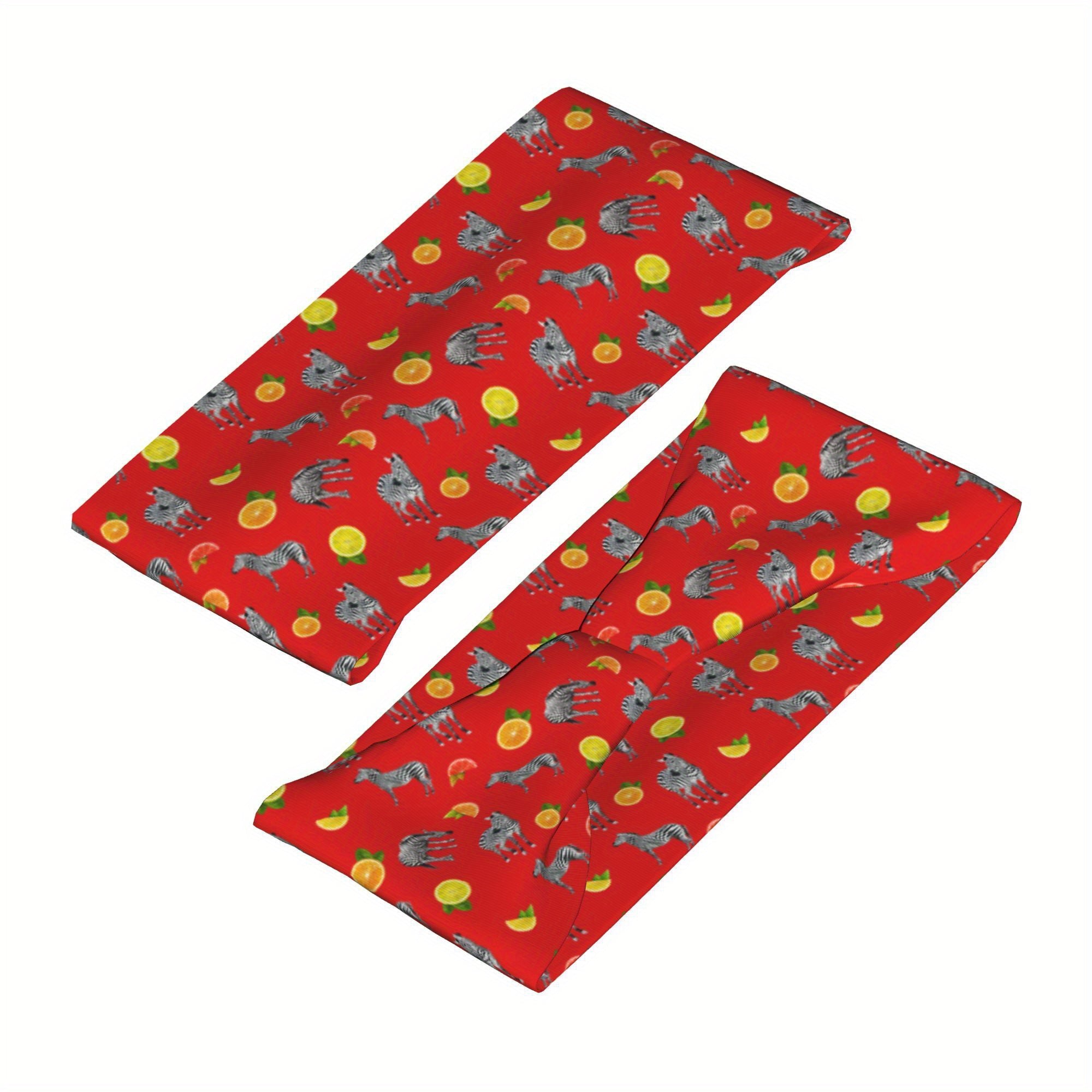 Horse Headband Non Slip Red & Grey Equestrian Pattern Running Horses Breathable