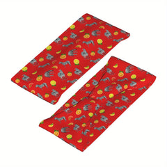 Horse Headband Non Slip Red & Grey Equestrian Pattern Running Horses Breathable