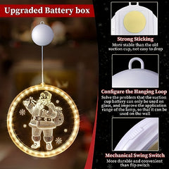 LED Christmas Window Lights Decorations - Hanging 3D Lights for Fireplace
