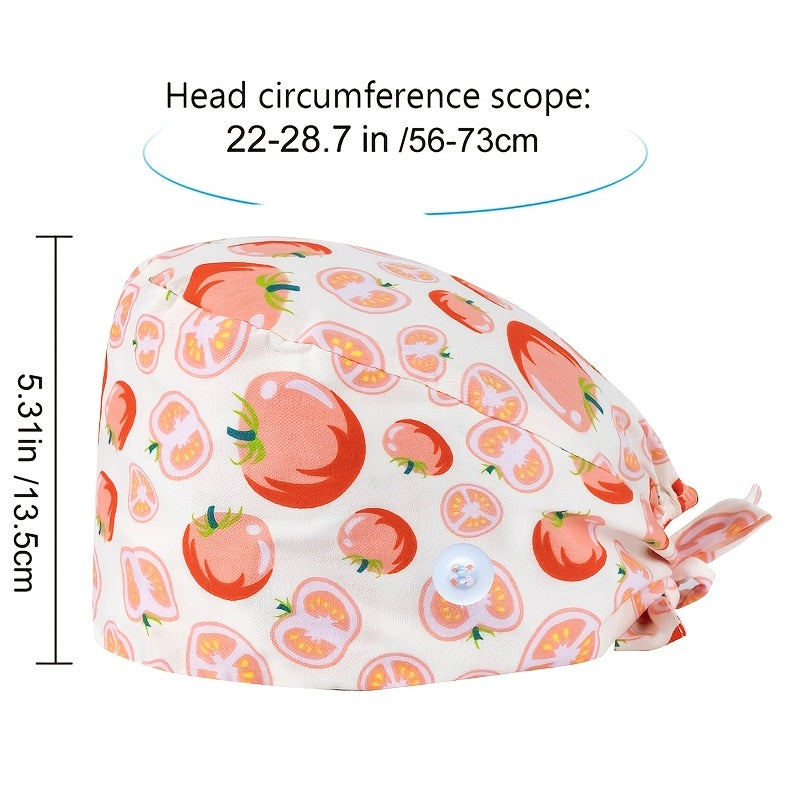 Light Cartoon Print Nurse Hat Adjustable Scrub Cap