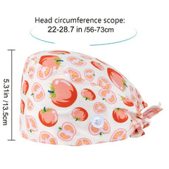 Light Cartoon Print Nurse Hat Adjustable Scrub Cap
