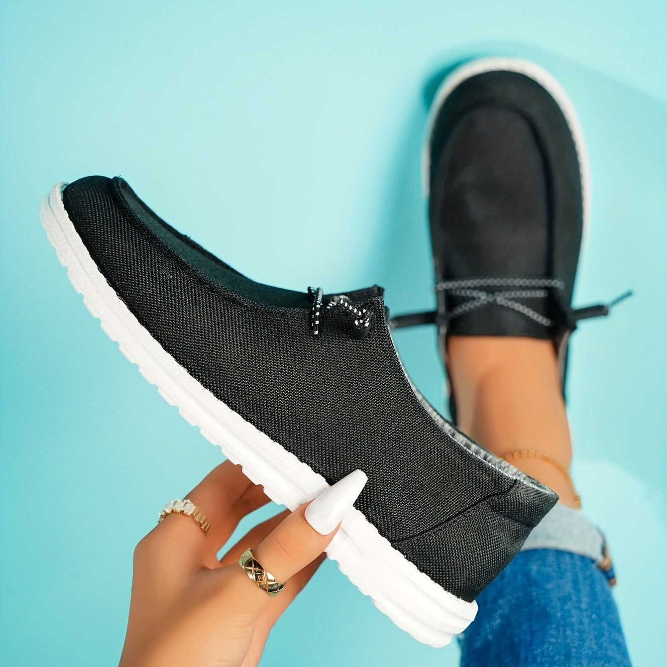 Women's Canvas Lace Up Outdoor Shoes Lightweight Sneakers