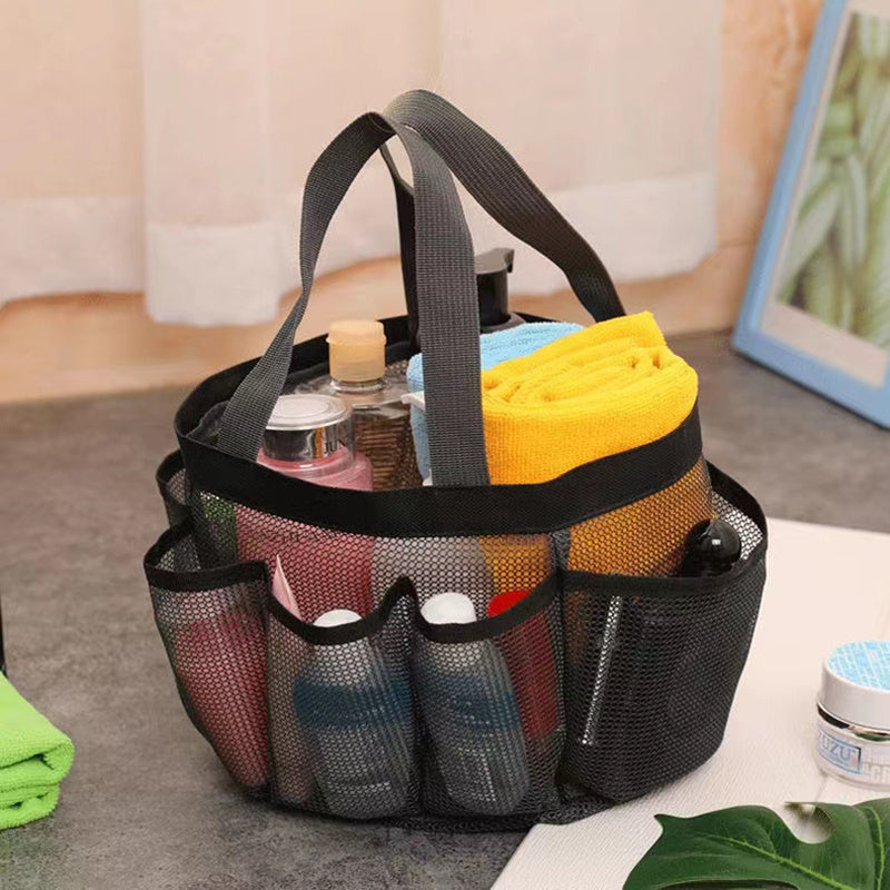 Portable Mesh Shower Bag with 8 Pockets