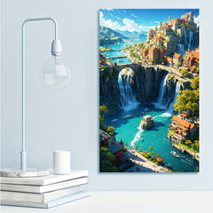 City Mountains Rivers Art Painting Outdoor Bedroom Decor