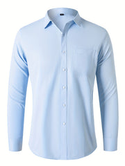 Men's Classic Button Up Shirt with Chest Pocket