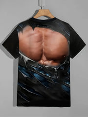 Men's 3D Print Sports T shirt Casual Stretch Tee Shirt For Summer