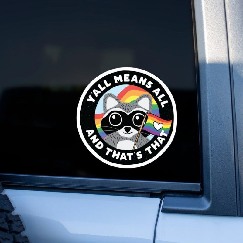 10pcs Y'all Means All Sticker Pride Car Sticker LGBTQA Equality Car Decal