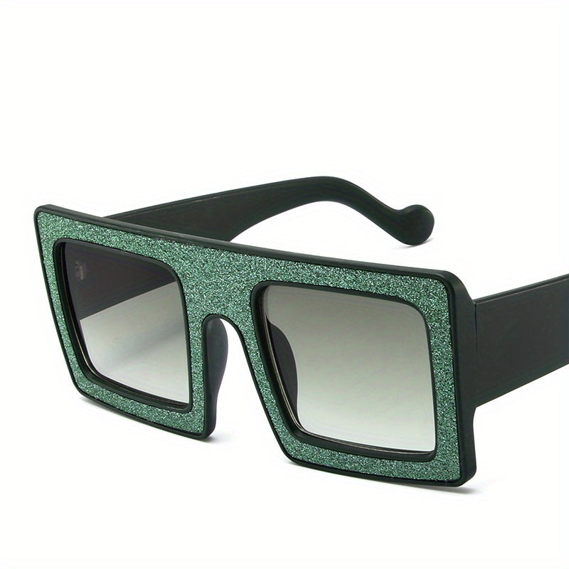 Oversized Flat Top Sunglasses Square Frame Glasses UV400