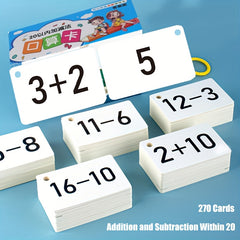 Paper Addition Subtraction Flashcards 270pcs Within 20 Math Learning Set