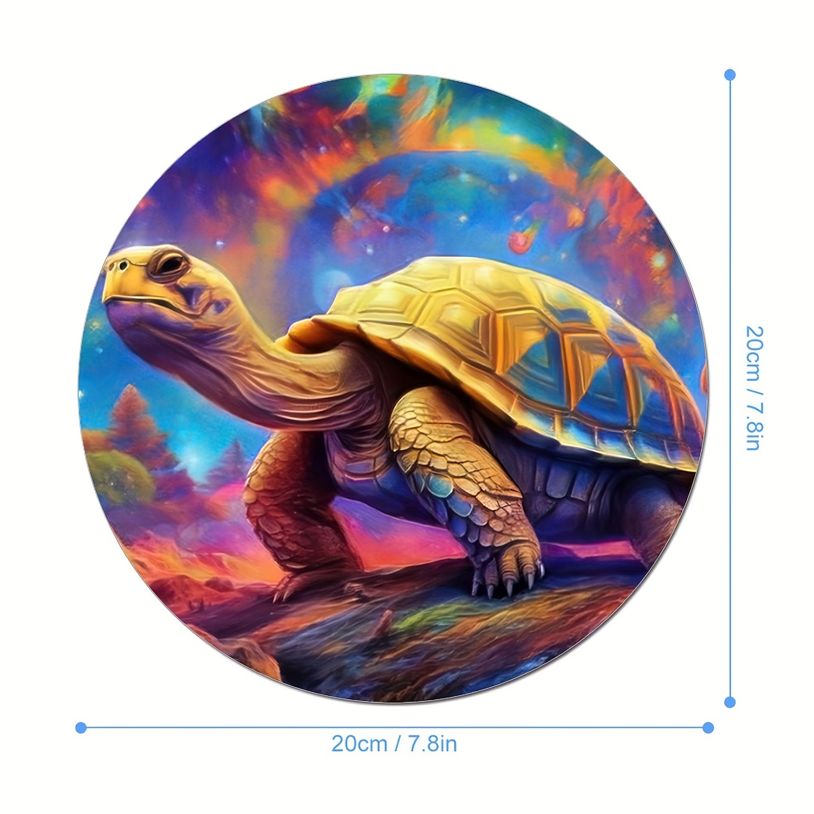 Turtle Round Mouse Mat Mouse Pad Non Slip Rubber Base 7.87 X 7.87 X 0.1inch