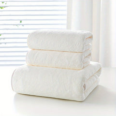 3pcs High Density Coral Fleece Towel Set Soft & Absorbent