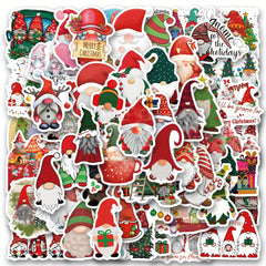 56pcs Christmas Gnome Vinyl Stickers - Waterproof for Water Bottle Laptop Phone