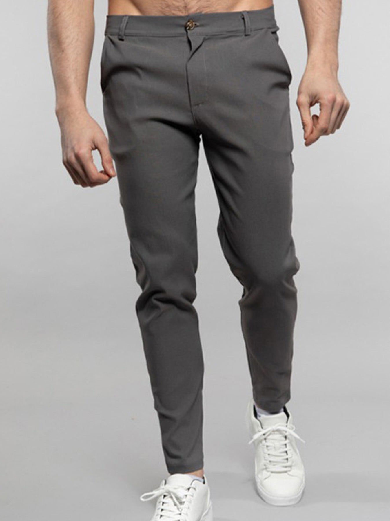 Men's Casual Slim Fit Pants in Solid Color