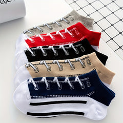 5 Pairs Novelty Shoes Pattern Ankle Socks Cotton Mixed Color Pack