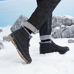 Fur Lined Zip Snow Boots Waterproof Thermal Slip On Winter Warm Shoes
