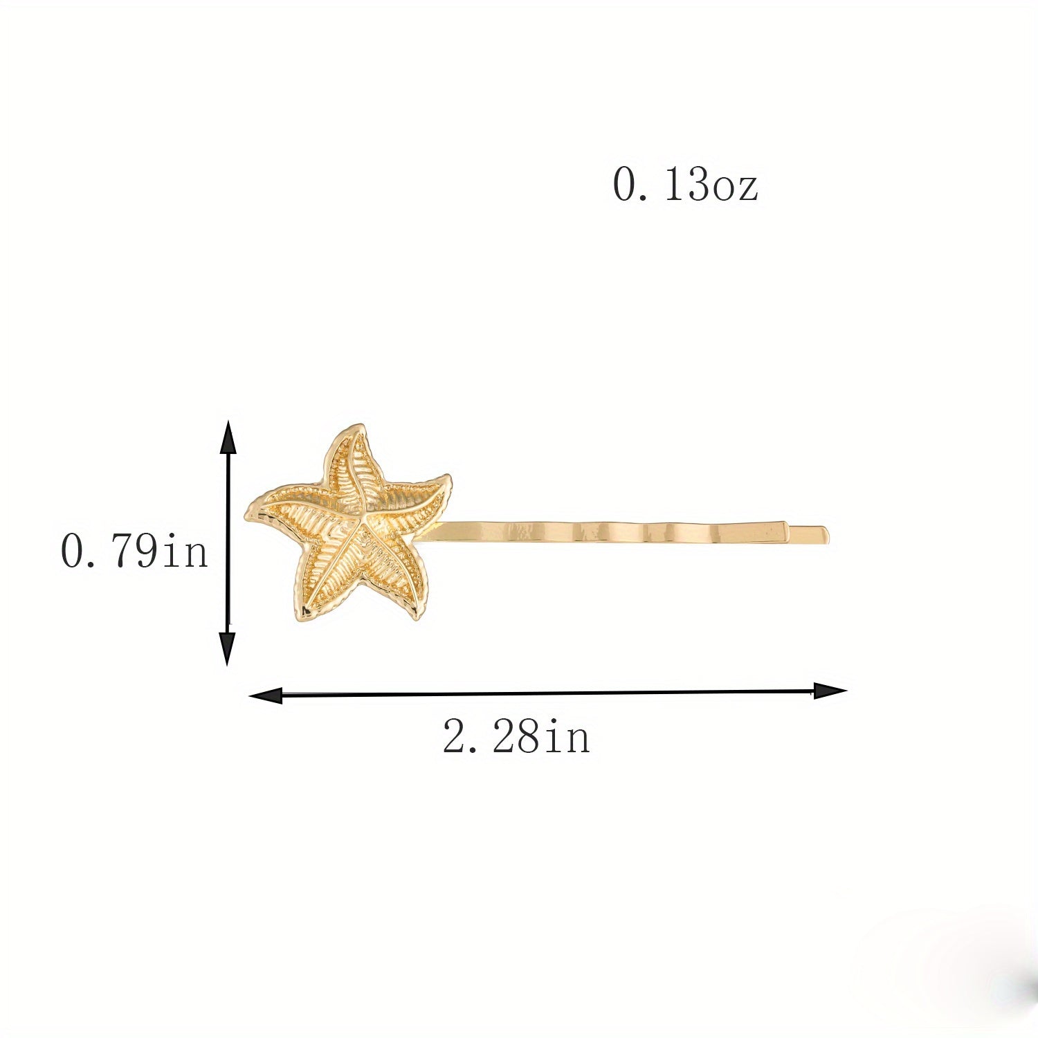 Ocean Series Hairpin Metal Golden Shell Starfish Hair Pin for Side Hair Bang