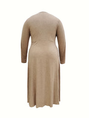 Casual Dress Women's Plus Cowl Neck Dress With Pockets