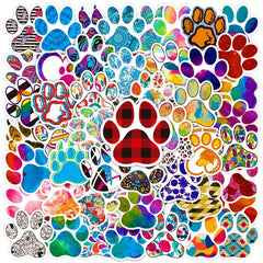 50 Animal Paw Prints Waterproof Stickers for Cars Notebooks Scooters