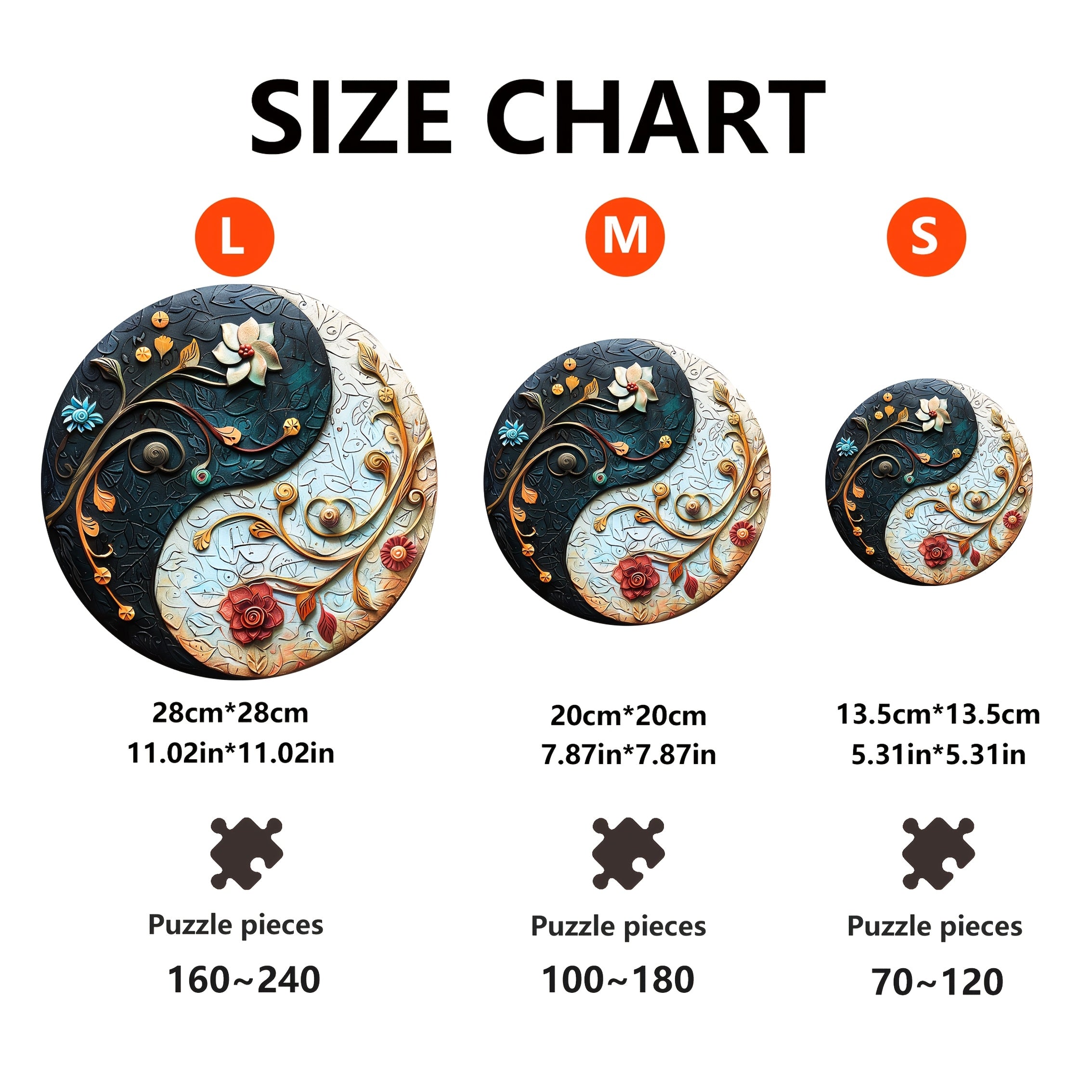 Yin Yang Floral Puzzle Decorative Art Painting
