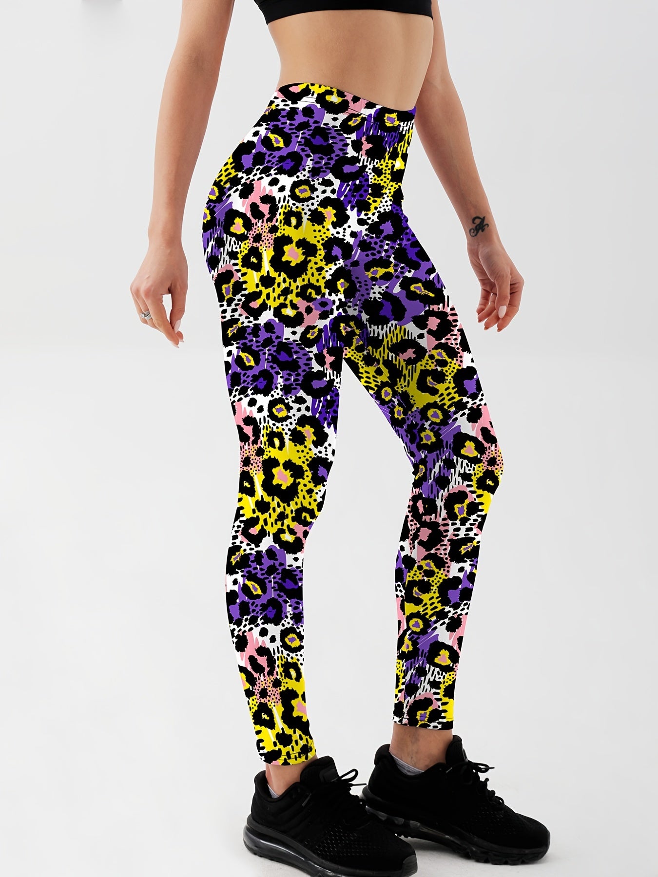 Leopard Print Yoga Sports Leggings High Stretch Running Workout Gym Tight Pants