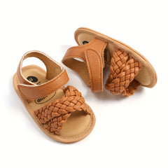 Baby Girls Braided Strap Sandals Hook & Loop Infant Summer Shoes