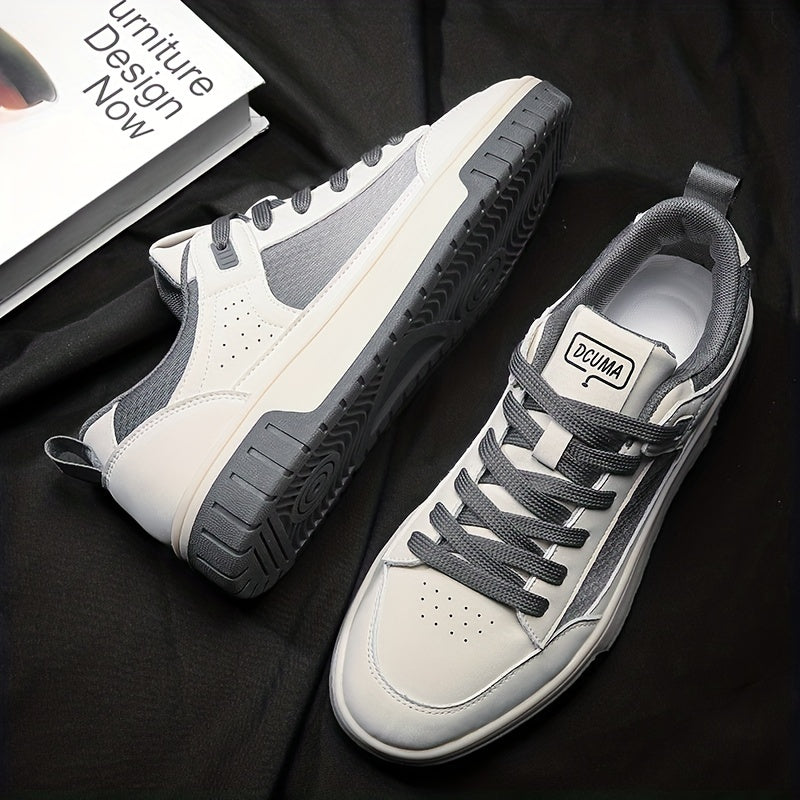Men's Lace up Skate Shoes Good Traction PU Leather Upper