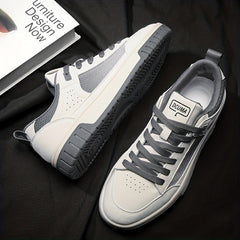Men's Lace up Skate Shoes Good Traction PU Leather Upper