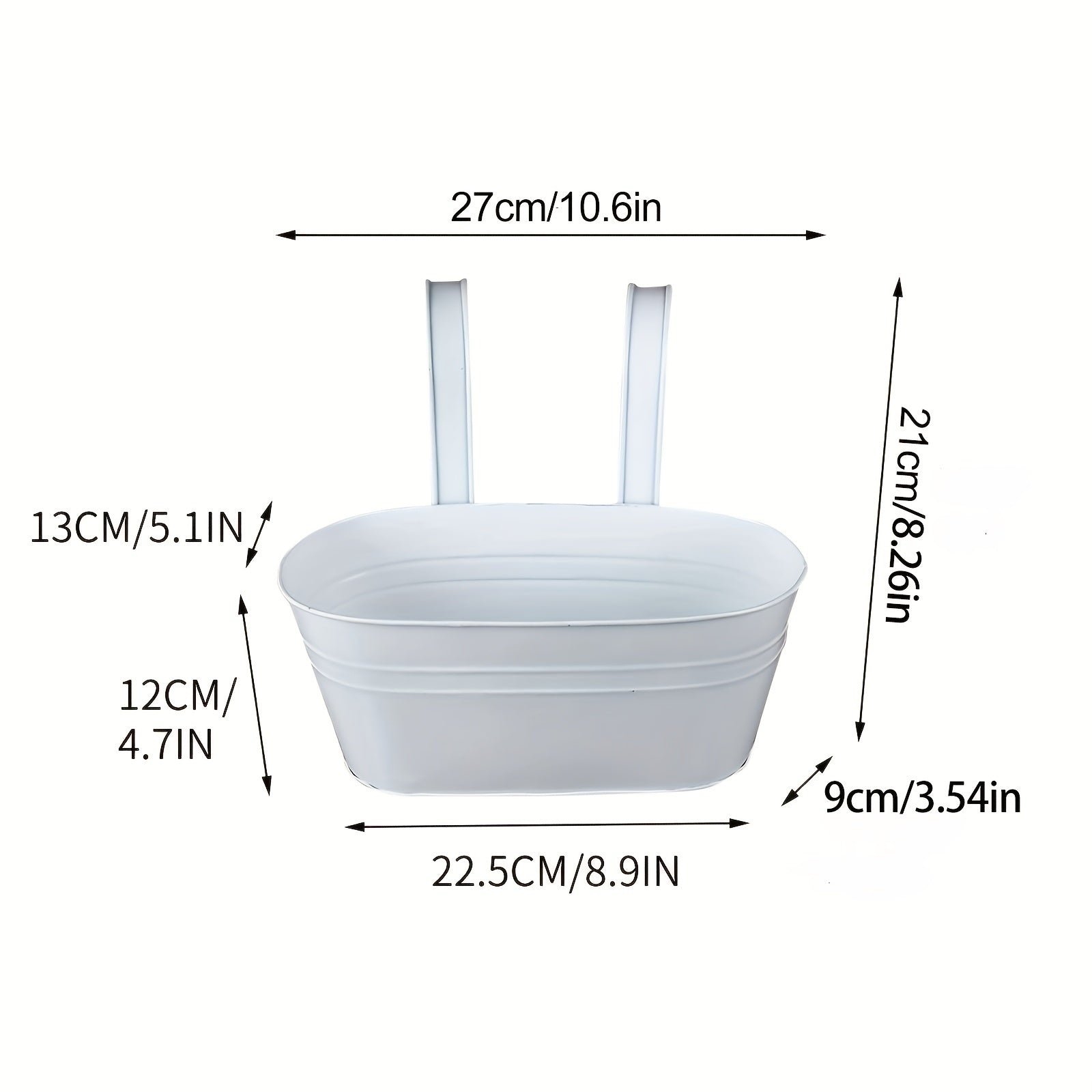 Metal Hanging Flower Pots Wall Mounted Garden Bucket with Hooks