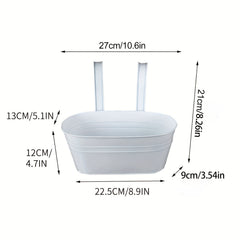 Metal Hanging Flower Pots Wall Mounted Garden Bucket with Hooks