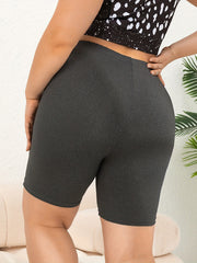 High Rise Yoga Shorts High Stretch Solid Color