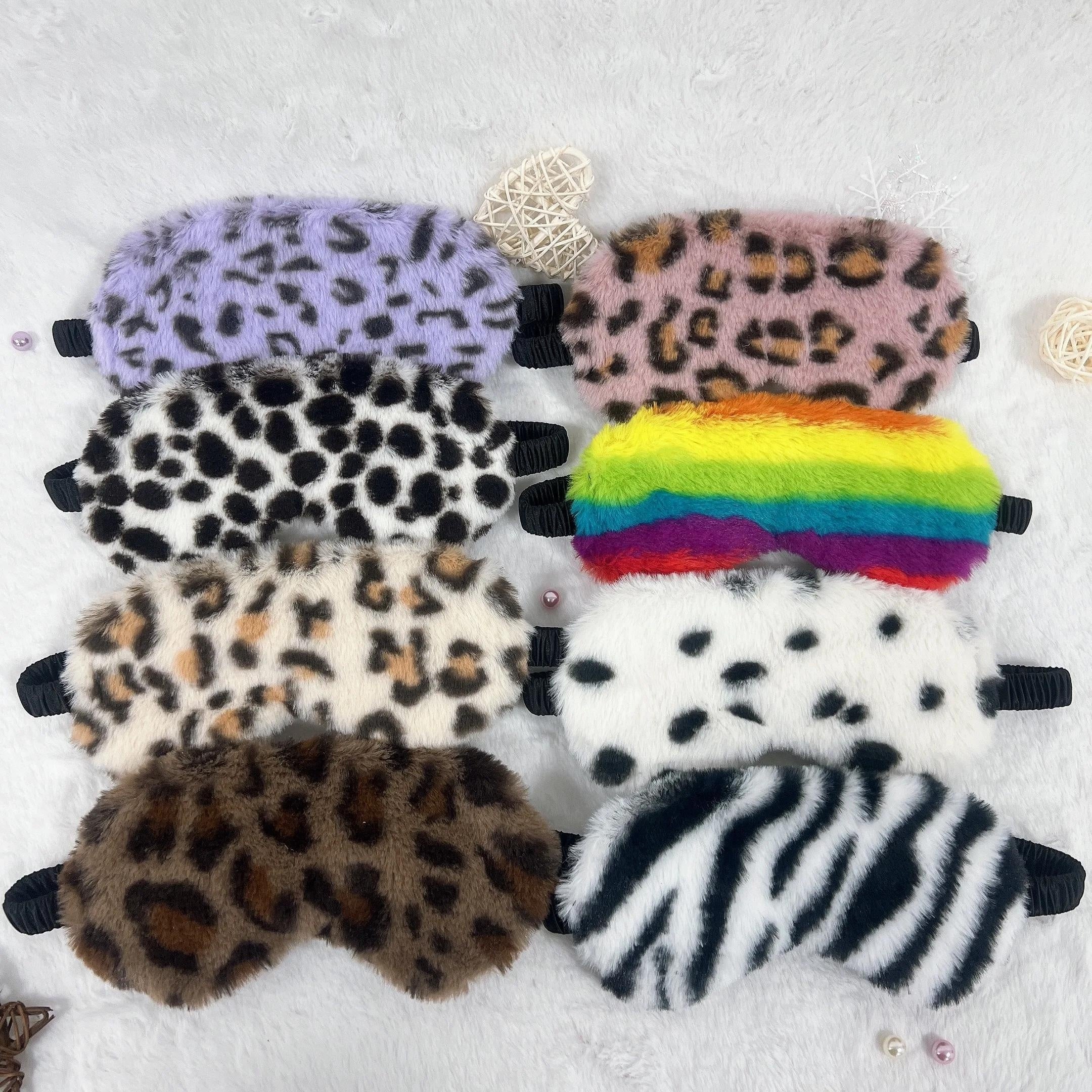 Colorful Leopard Printed Eye Mask for Travel Rest Nap Yoga