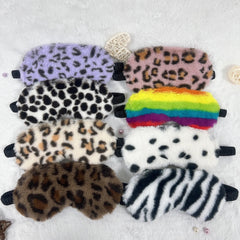 Colorful Leopard Printed Eye Mask for Travel Rest Nap Yoga