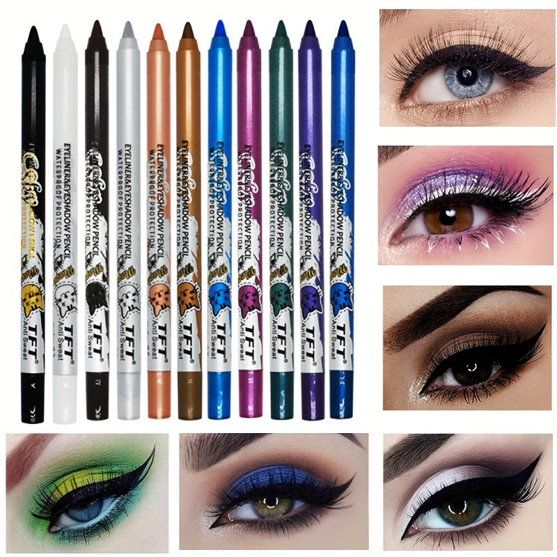 14 Colors Waterproof Eyeliner Pencil Multicolor Dual Use Eye Makeup Pen