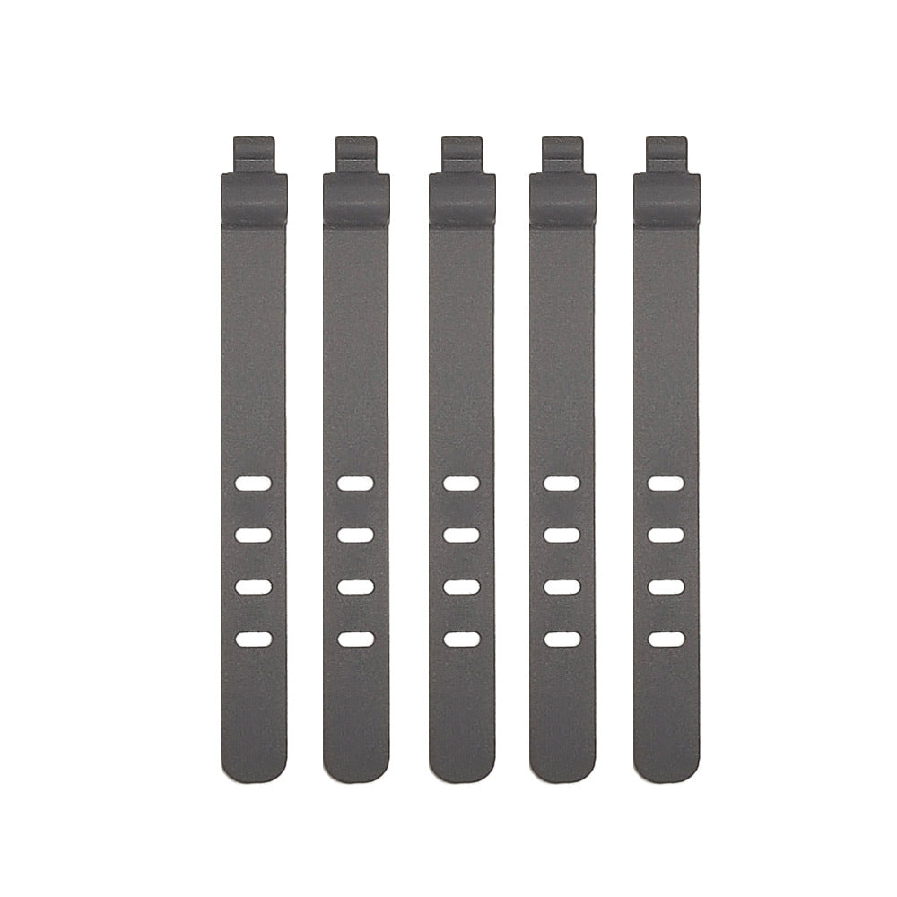 10pcs Silicone 4 Hole Flat Data Cable Ties