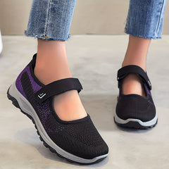 Breathable Backless Walking Shoes Hook & Loop Casual Sneakers Women's Footwear