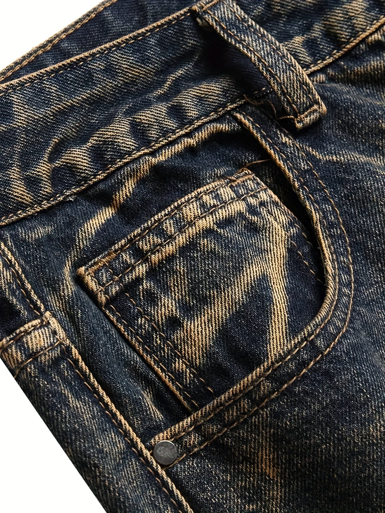 Slim Fit Ripped Jeans Men's Distressed Denim Pants