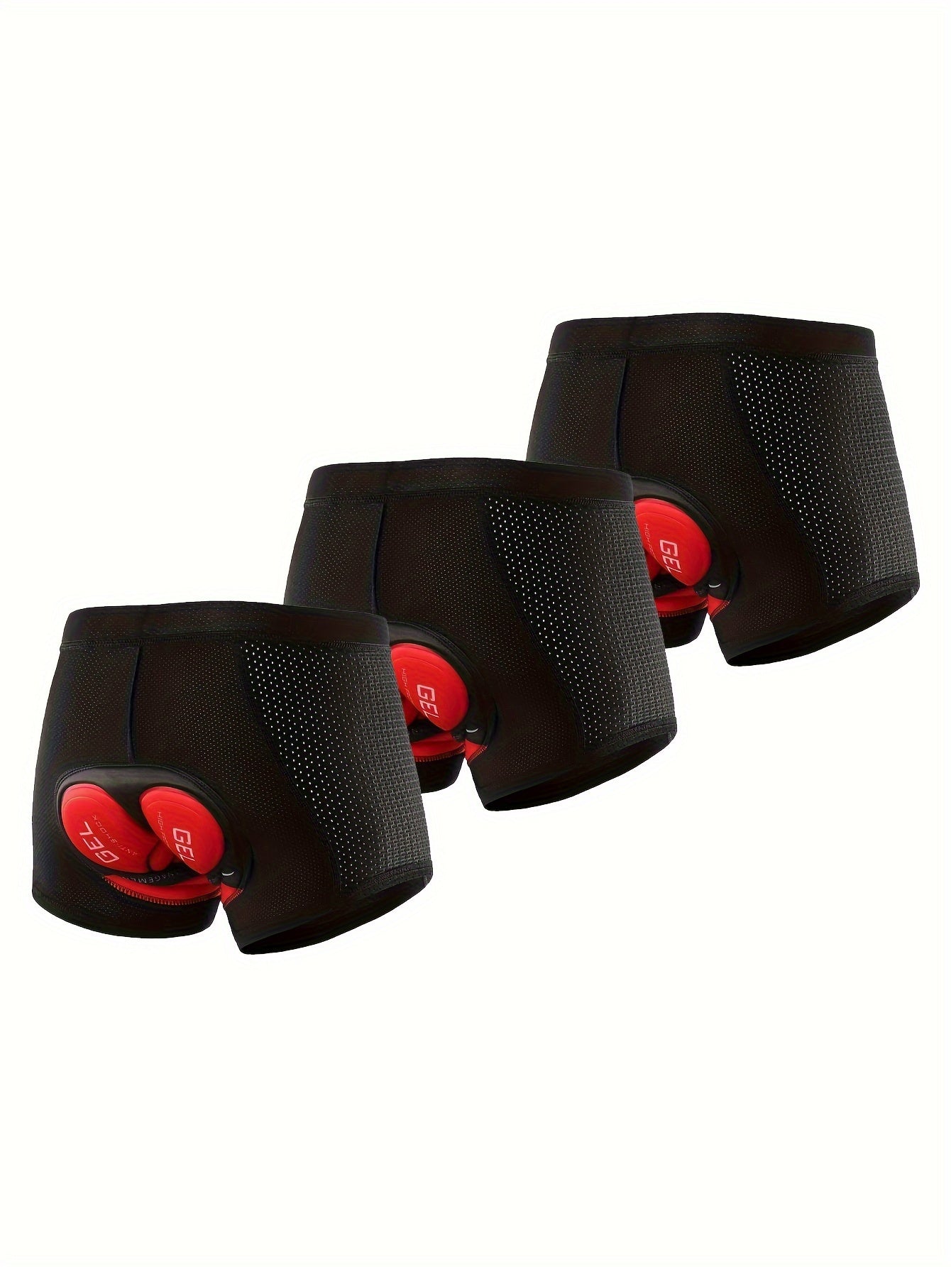 3pcs Men's Compression Cycling Shorts 3D Gel Padded Pants
