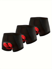3pcs Men's Compression Cycling Shorts 3D Gel Padded Pants