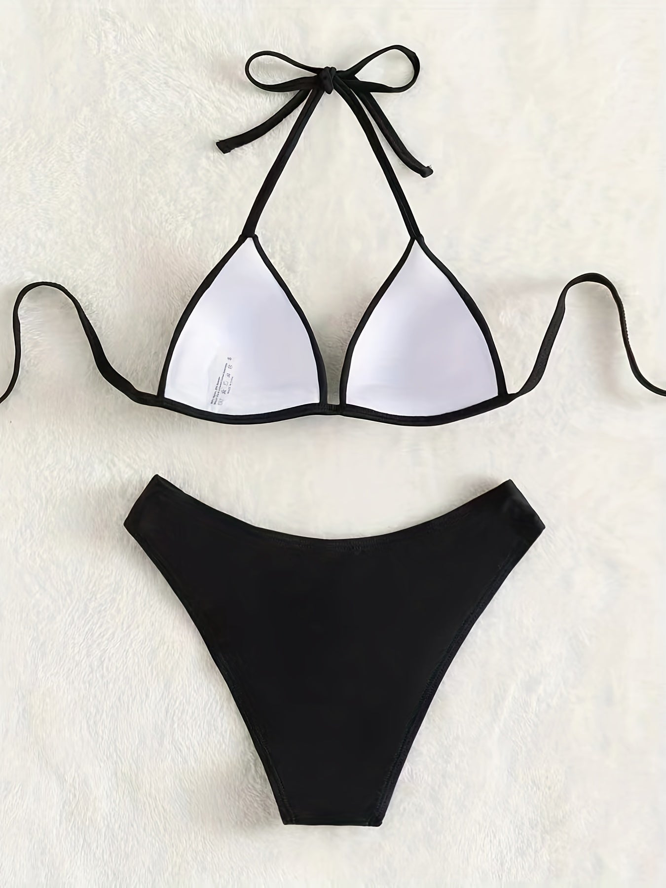 V Neck Bikini Sets Tie Back Backless High Cut Two Pieces Swimsuit