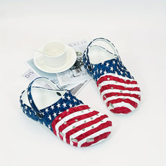 Men's Star & Stripe Pattern Clogs Hollow Out Garden Shoes