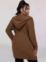 Drawstring Hoodie Cardigan