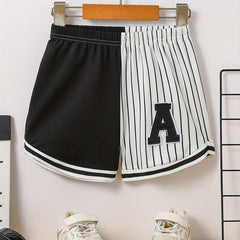 Boys Striped Shorts Elastic Waist Casual Summer Wear